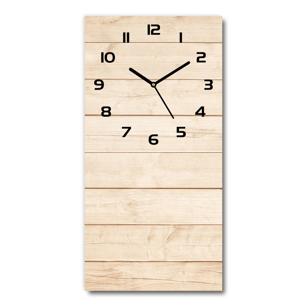 Vertical wall clock Wooden background