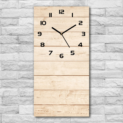 Vertical wall clock Wooden background