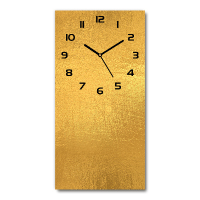 Modern vertical wall clock Golden foil background