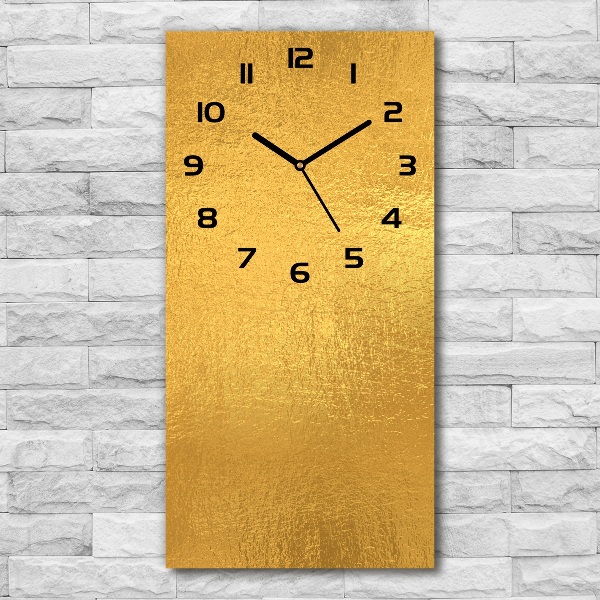 Modern vertical wall clock Golden foil background