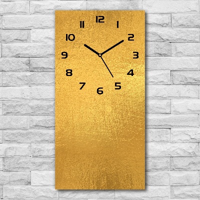 Modern vertical wall clock Golden foil background