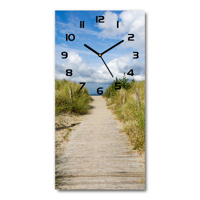 Vertical wall clock Path to the beach