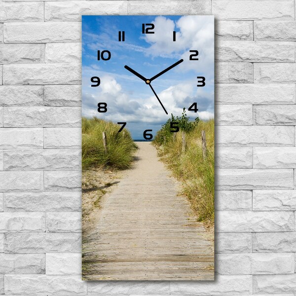 Vertical wall clock Path to the beach