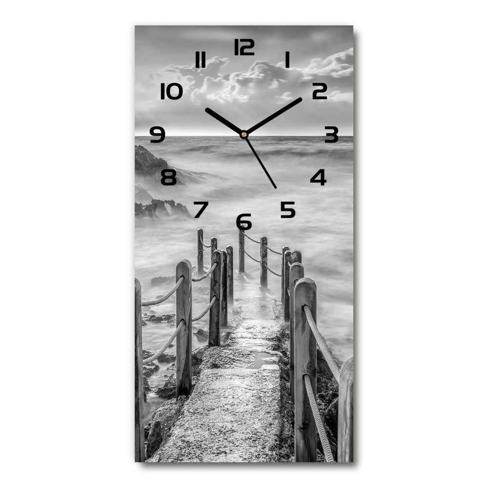 Vertical rectangular wall clock Path at the sea