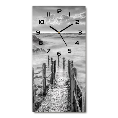 Vertical rectangular wall clock Path at the sea