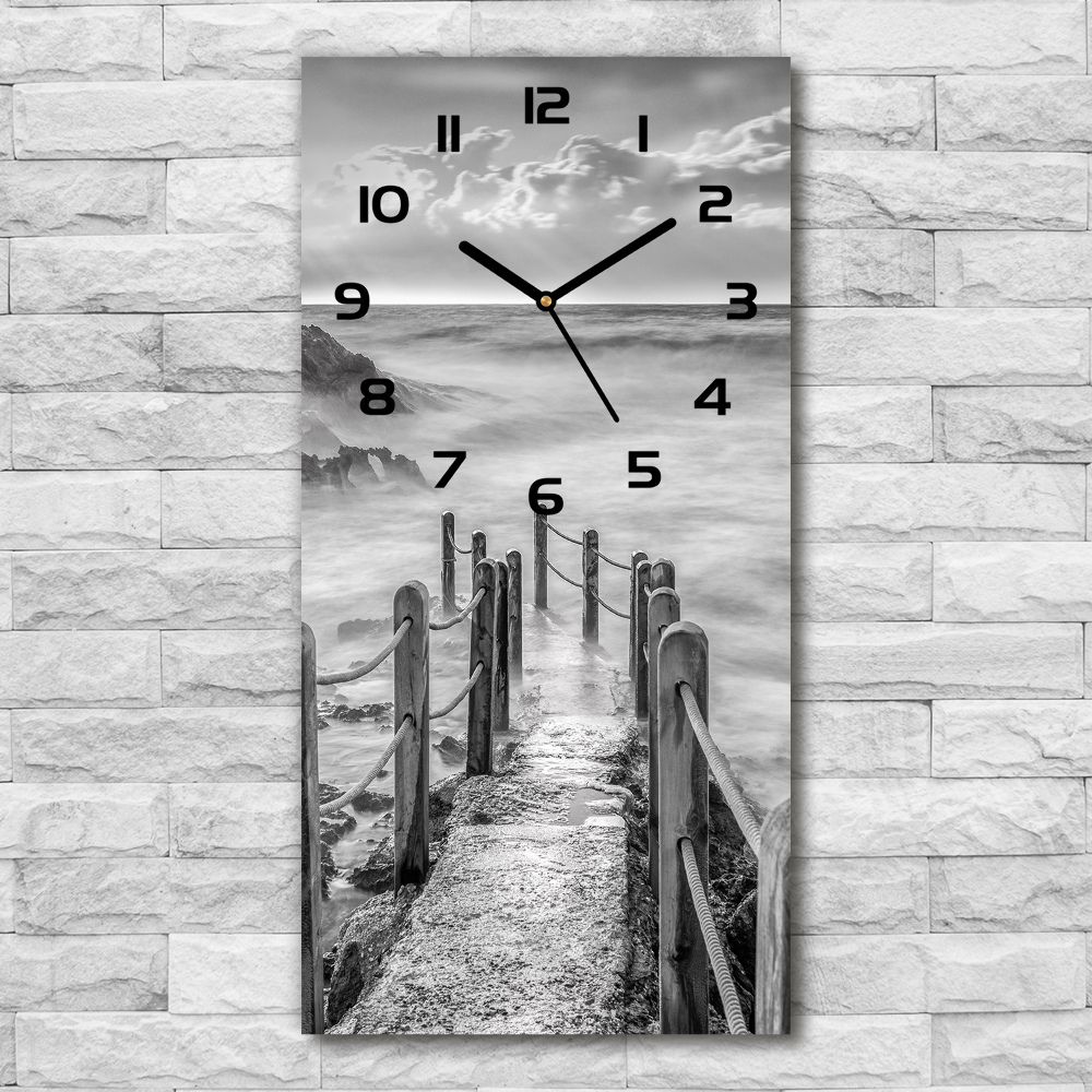 Vertical rectangular wall clock Path at the sea