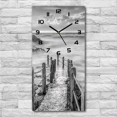 Vertical rectangular wall clock Path at the sea