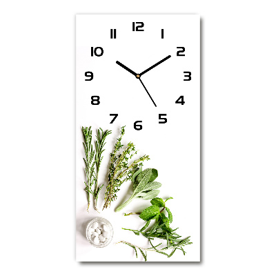 Vertical rectangular wall clock Herbs