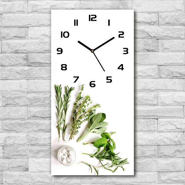 Vertical rectangular wall clock Herbs