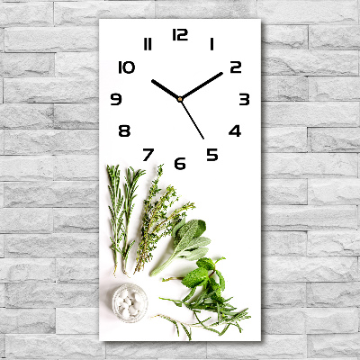 Vertical rectangular wall clock Herbs