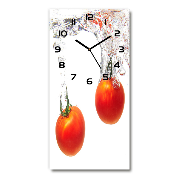 Vertical rectangular wall clock Tomatoes under water