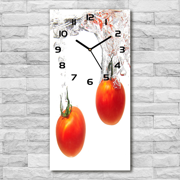 Vertical rectangular wall clock Tomatoes under water