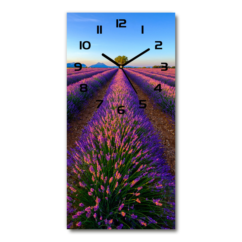 Vertical wall clock Lavender field