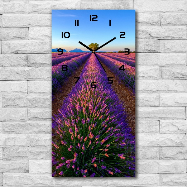 Vertical wall clock Lavender field