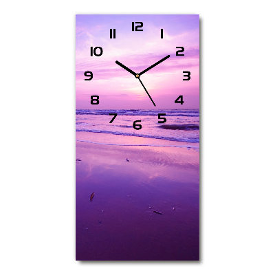 Vertical wall clock Sunset sea