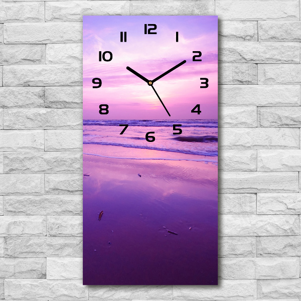 Vertical wall clock Sunset sea