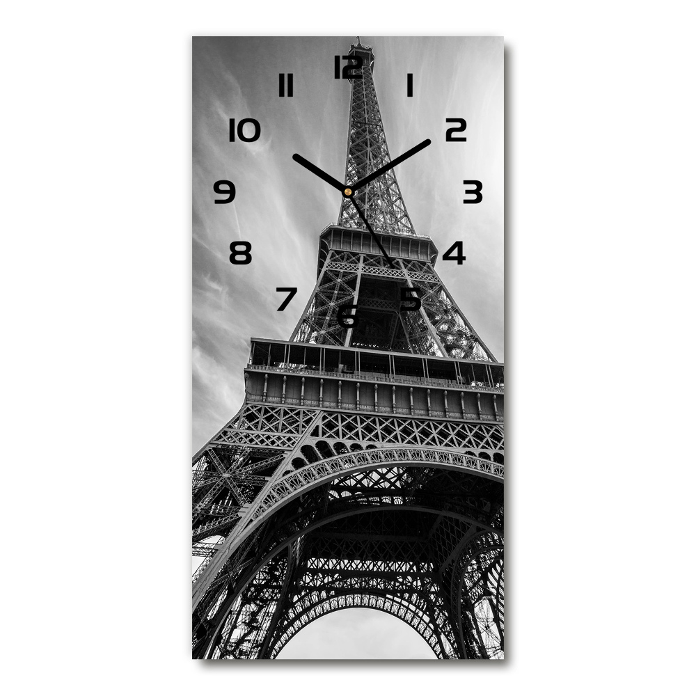 Vertical rectangular wall clock Eiffel Paris tower