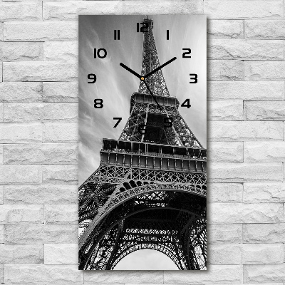 Vertical rectangular wall clock Eiffel Paris tower