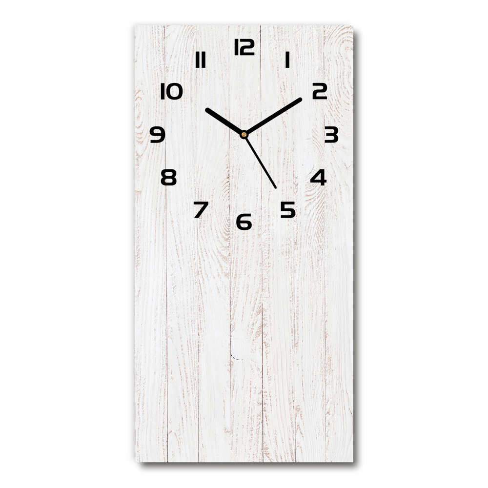 Vertical wall clock Wooden background