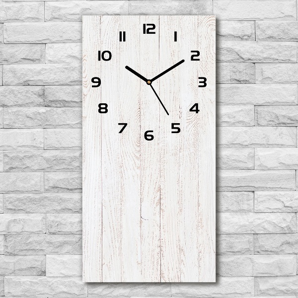 Vertical wall clock Wooden background