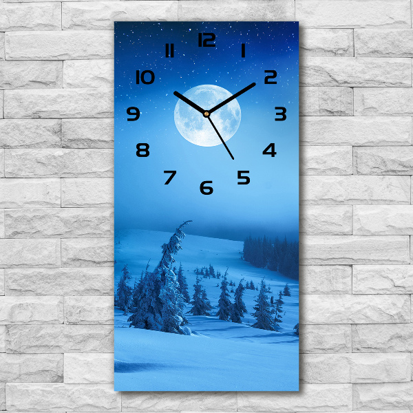 Vertical rectangular wall clock Full moon