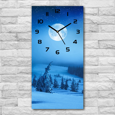 Vertical rectangular wall clock Full moon