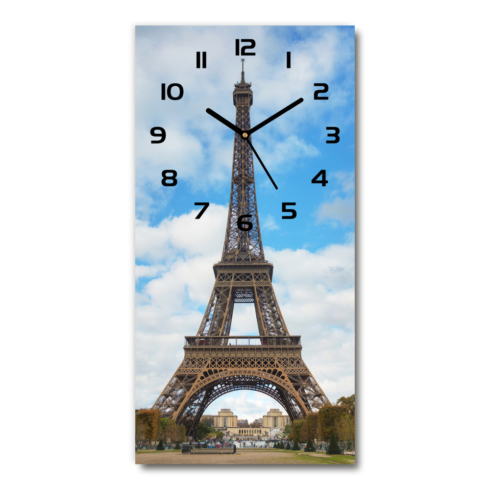 Vertical rectangular wall clock Eiffel Paris tower