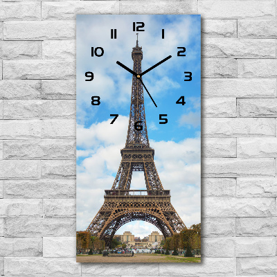 Vertical rectangular wall clock Eiffel Paris tower