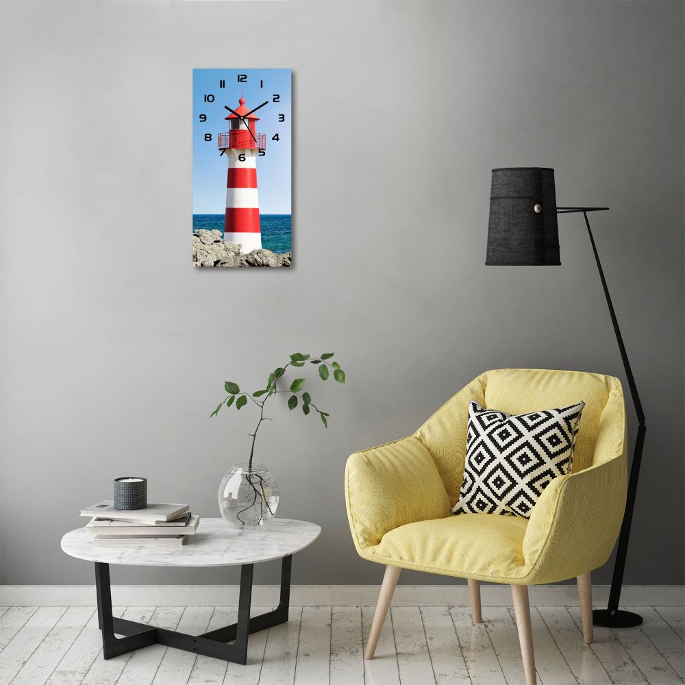 Vertical rectangular wall clock Lighthouse