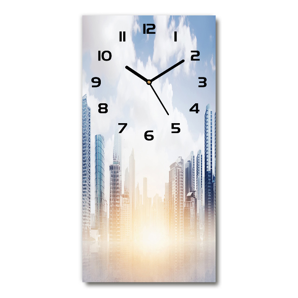 Vertical wall clock Skyscrapers