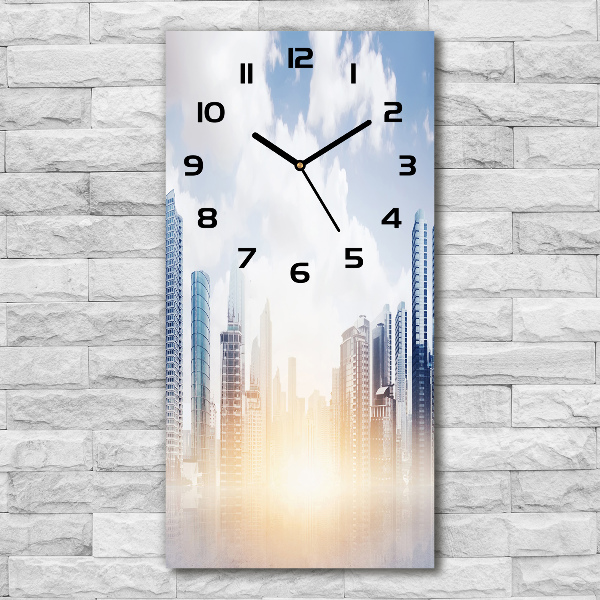 Vertical wall clock Skyscrapers