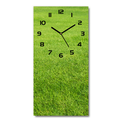 Vertical wall clock green grass