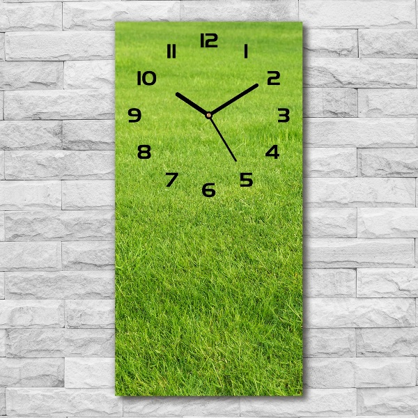 Vertical wall clock green grass