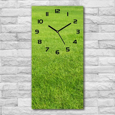 Vertical wall clock green grass