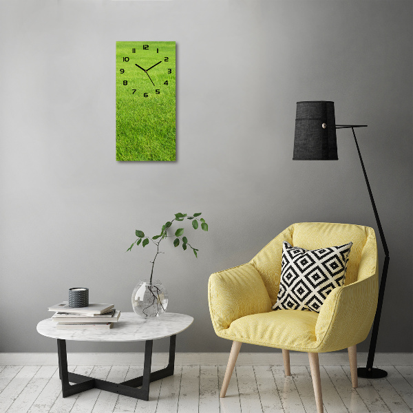 Vertical wall clock green grass