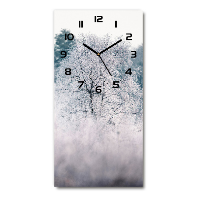 Vertical wall clock Forest in winter