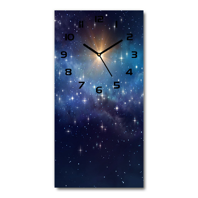 Vertical rectangular wall clock Starry sky