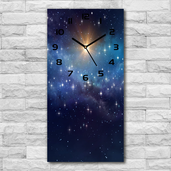 Vertical rectangular wall clock Starry sky