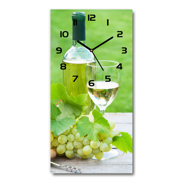 Modern vertical wall clock Grapes and wine