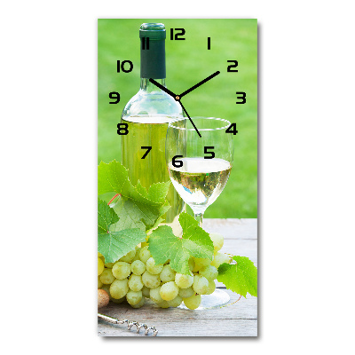 Modern vertical wall clock Grapes and wine