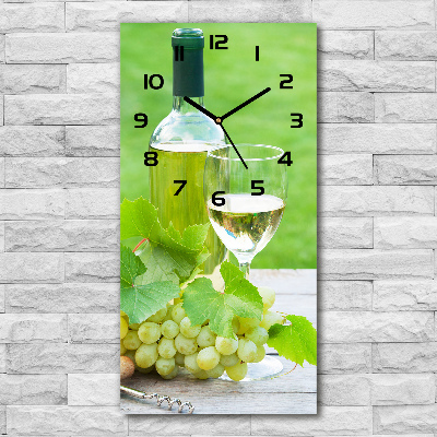 Modern vertical wall clock Grapes and wine