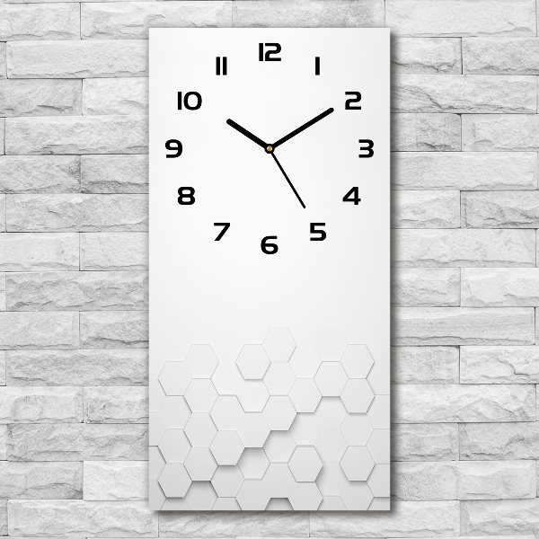 Vertical rectangular wall clock Background hexagon