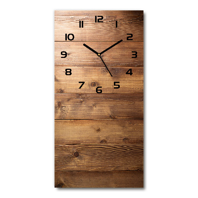 Vertical wall clock Wooden background