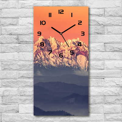 Vertical wall clock Panorama of the Tatra Mountains