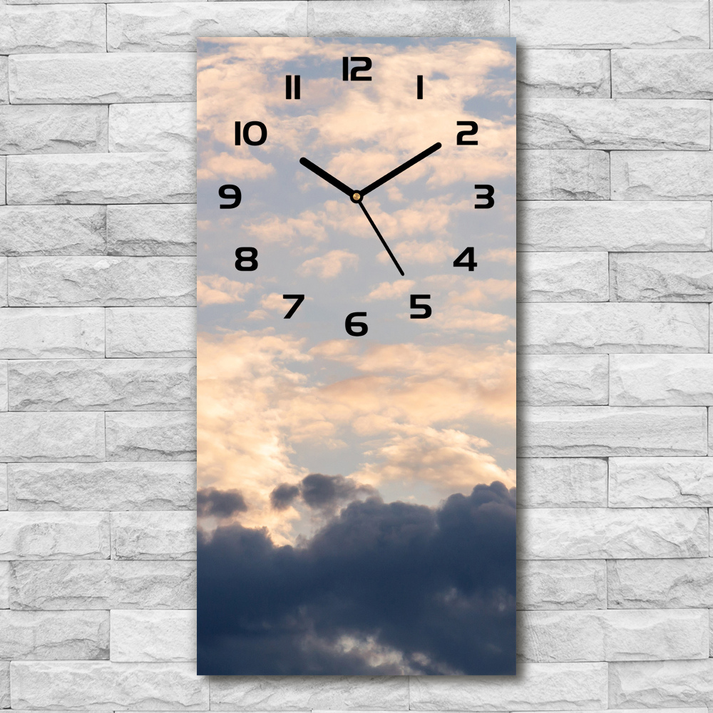 Vertical wall clock Clouds in the sky