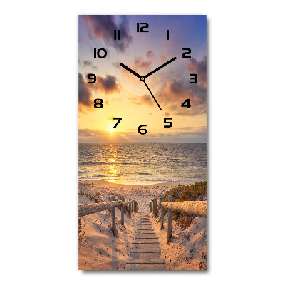 Vertical wall clock Path to the beach