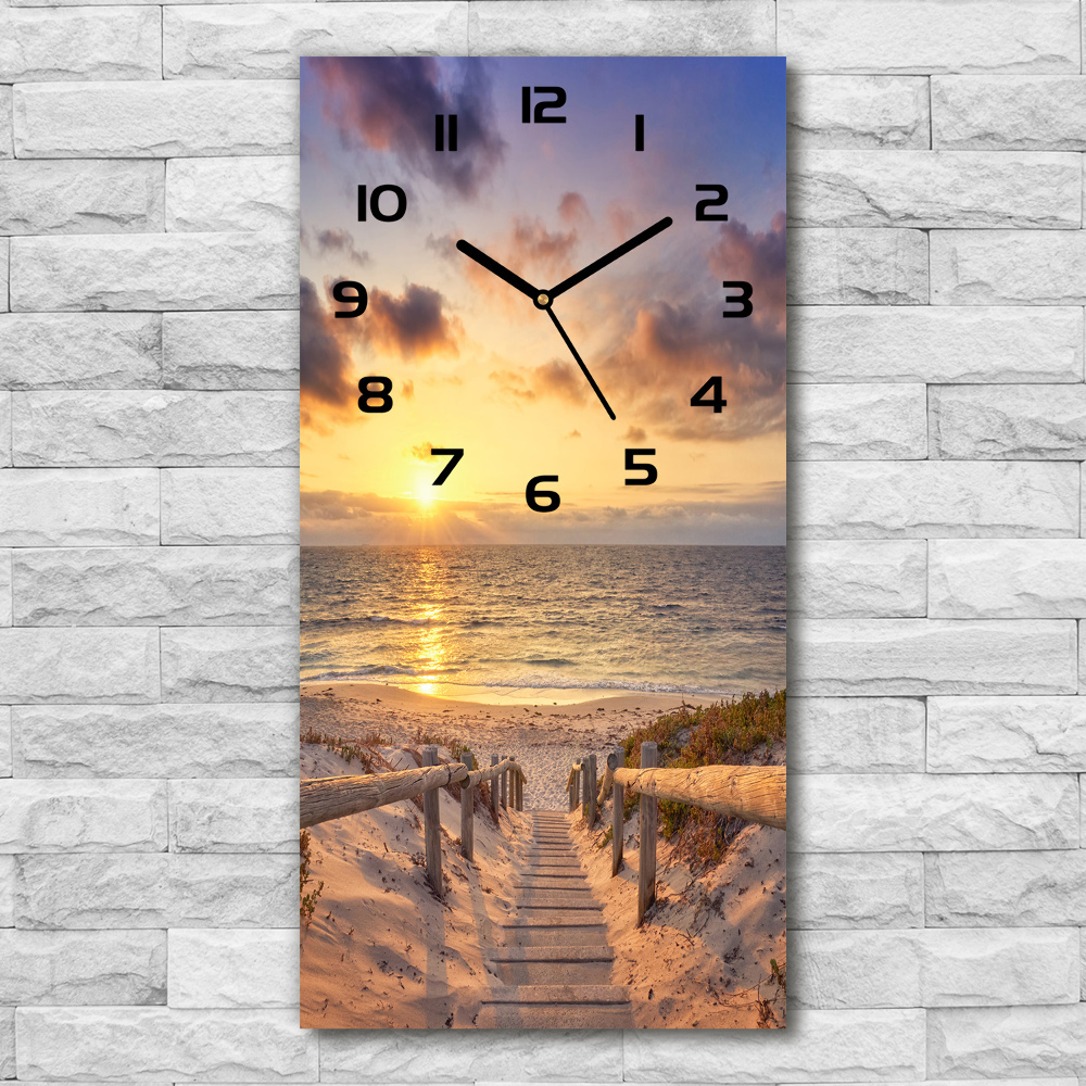 Vertical wall clock Path to the beach