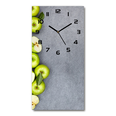 Vertical rectangular wall clock Green apples