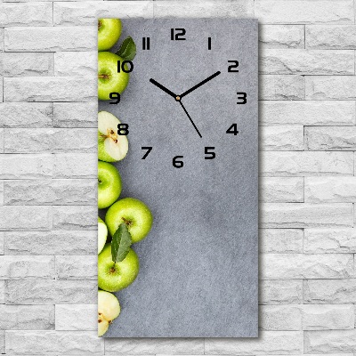 Vertical rectangular wall clock Green apples