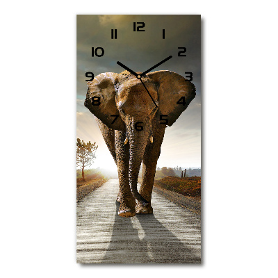 Vertical wall clock Walking the elephant